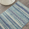 2 x 3 Navy Blue Ornate Stripes Scatter Rug