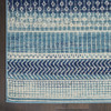 8 x 10 Navy Blue Ornate Stripes Area Rug