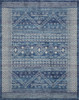 8 x 10 Navy Blue and Ivory Persian Motifs Area Rug