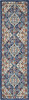 2 x 8 Blue and Ivory Medallion Runner Rug