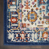 2 x 8 Blue and Ivory Medallion Runner Rug