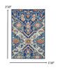 2 x 3 Blue and Ivory Persian Patterns Scatter Rug