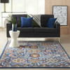 5 x 7 Blue and Gold Intricate Area Rug