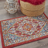 2 x 3 Red and Ivory Medallion Scatter Rug