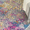 5 Round Yellow and Pink Coral Reef Area Rug