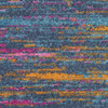 2 x 8 Blue Distressed Striations Runner Rug