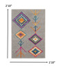 2 x 3 Gray and Multicolor Geometric Scatter Rug