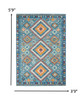 4 x 6 Blue and Multi Diamonds Area Rug