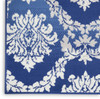 4 x 6 Blue and Ivory Damask Area Rug