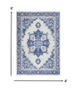 4 x 6 Ivory and Blue Persian Medallion Area Rug