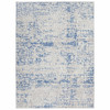 4 x 6 Gray and Blue Abstract Grids Area Rug