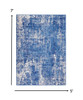 5 x 7 Blue and Ivory Abstract Splash Area Rug