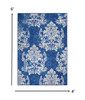 4 x 6 Navy and Ivory Damask Area Rug