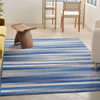 5 x 7 Blue and Ivory Halftone Stripe Area Rug