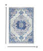 6 x 9 Ivory and Blue Medallion Area Rug