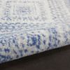 5x7 Ivory and Blue Lattice Area Rug