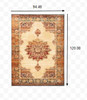 8 x 10 Gold and Orage Floral MedallionArea Rug