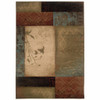 10 x 13 Beige and Brown Floral Block Pattern Area Rug