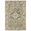 7 x 10 Beige and Gray Traditional Medallion Indoor Area Rug