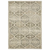 7 x 10 Ivory and Gray Floral Trellis Indoor Area Rug