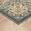 10 x 13 Vintage Beige and Blue Indoor Area Rug