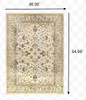 4 x 6 Ivory and Gold Distressed Indoor Area Rug