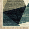 2 x 8 Gray and Teal Geometrics Indoor Runner Rug