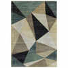 5 x 7Gray and Teal Geometrics Indoor Area Rug