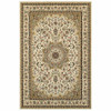 3' x 6' Ivory Beige Machine Woven Oriental Indoor Area Rug