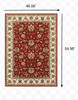 3' x 6' Red Ivory Machine Woven Floral Oriental Indoor Area Rug