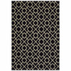 9' x 12' Black Ivory Machine Woven Geometric Diamonds Indoor Area Rug