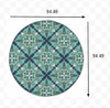 8 Round Blue and Green Floral Indoor Outdoor Area Rug