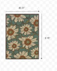 4x6 Blue and Brown Floral Indoor Outdoor Area Rug