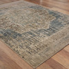 7x10 Blue and Ivory Medallion Area Rug