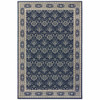 5x8 Navy and Gray Floral Ditsy Area Rug