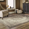 5x8 Ivory and Gray Pale Medallion Area Rug