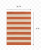 3x5 Orange and Ivory Striped Indoor Outdoor Area Rug