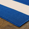 5x8 Blue and Ivory Striped Indoor Outdoor Area Rug