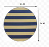 8 Round Blue and Ivory Striped Indoor Outdoor Area Rug