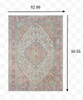 5x8 Ivory and Pink Oriental Area Rug