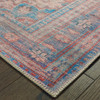 2x3 Red and Blue Oriental Scatter Rug