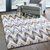 5x8 Gray and Taupe Ikat Pattern Area Rug