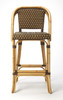 Brown and Beige Rattan Bar Stool