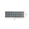 3' X 8' Blue and Gray Grid Runner Rug