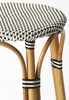 Classic Black and White Rattan Bar Stool