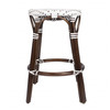 Brown and White Rattan Counter Stool