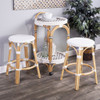 White Rattan Counter Stool