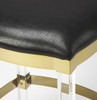 Acrylic and Black Leather Counter Stool