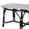 Dark Brown and White Rattan Bench