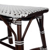 Dark Brown and White Rattan Bench